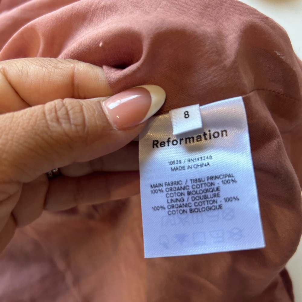 Reformation Pink Puff Sleeve Dress - Picture 3 of 10